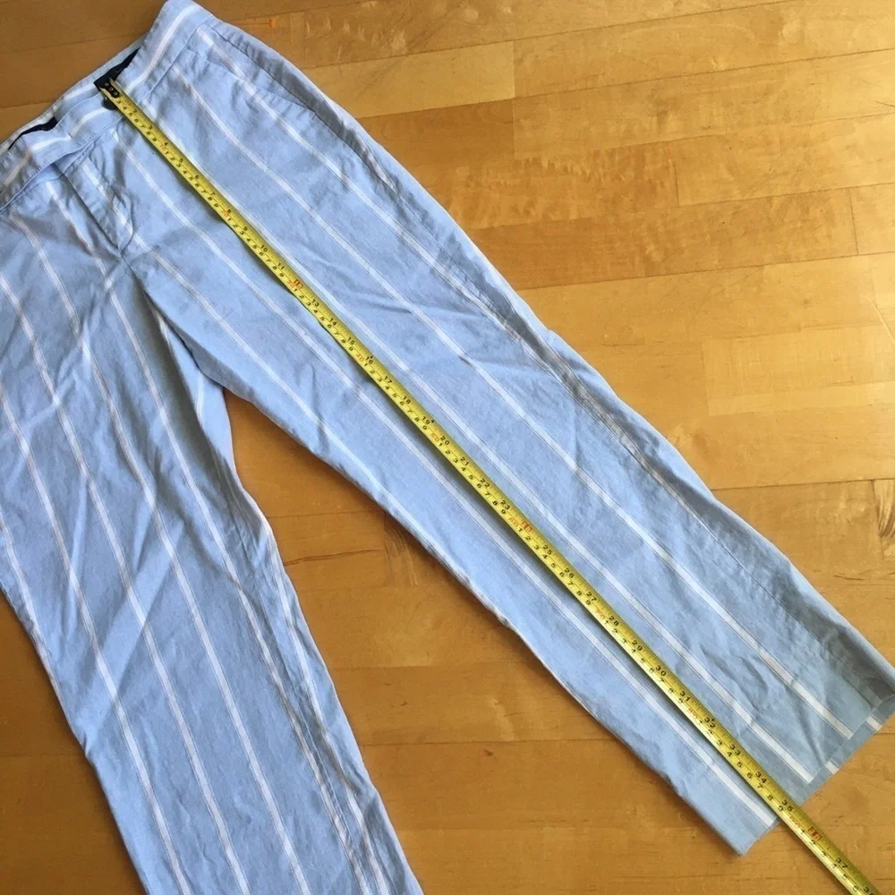 Banana Republic “Avery” Striped, Cropped, Wide Leg Capri, Blue, White, Size 6